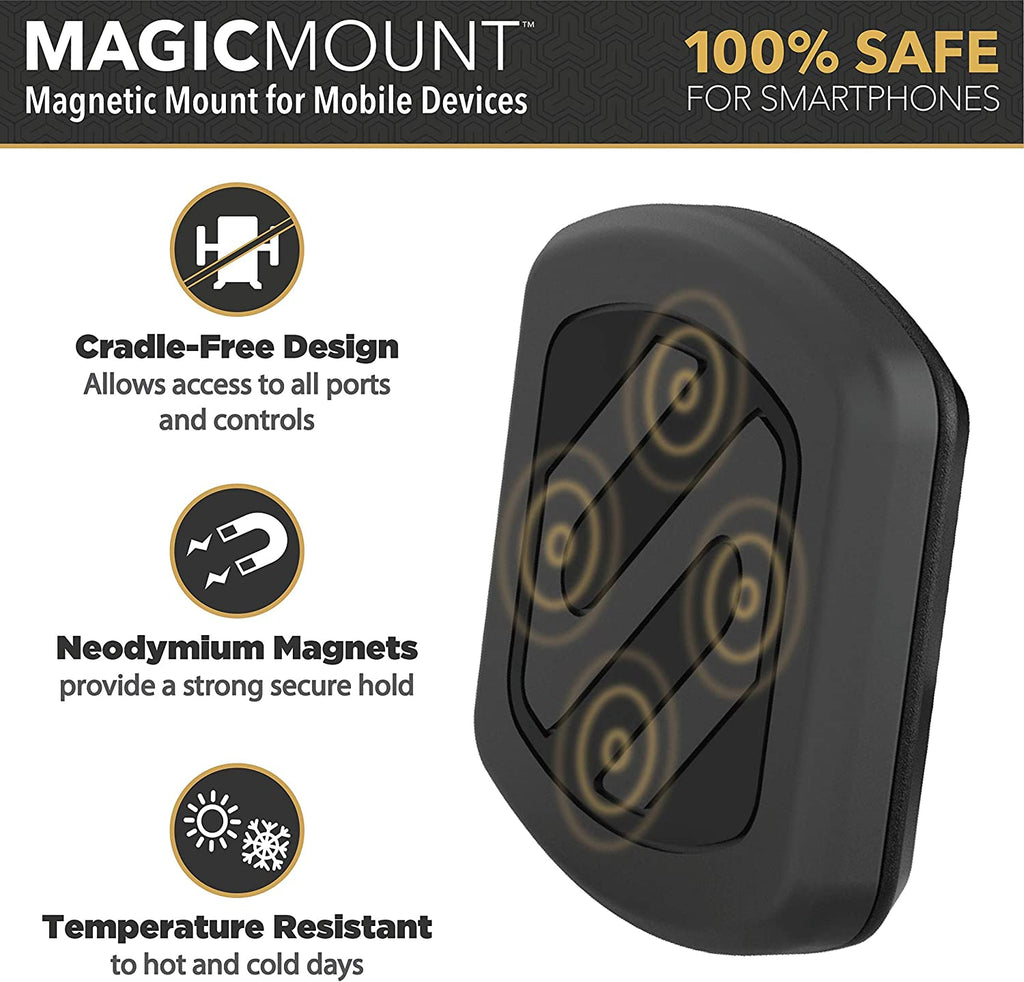 MWSM2PK-UB Magicmount Magnetic Car Phone Holder Mount with Suction Cup - 360 Degree Adjustable Head, Universal with All Devices - Suction Mount - Pack of 2